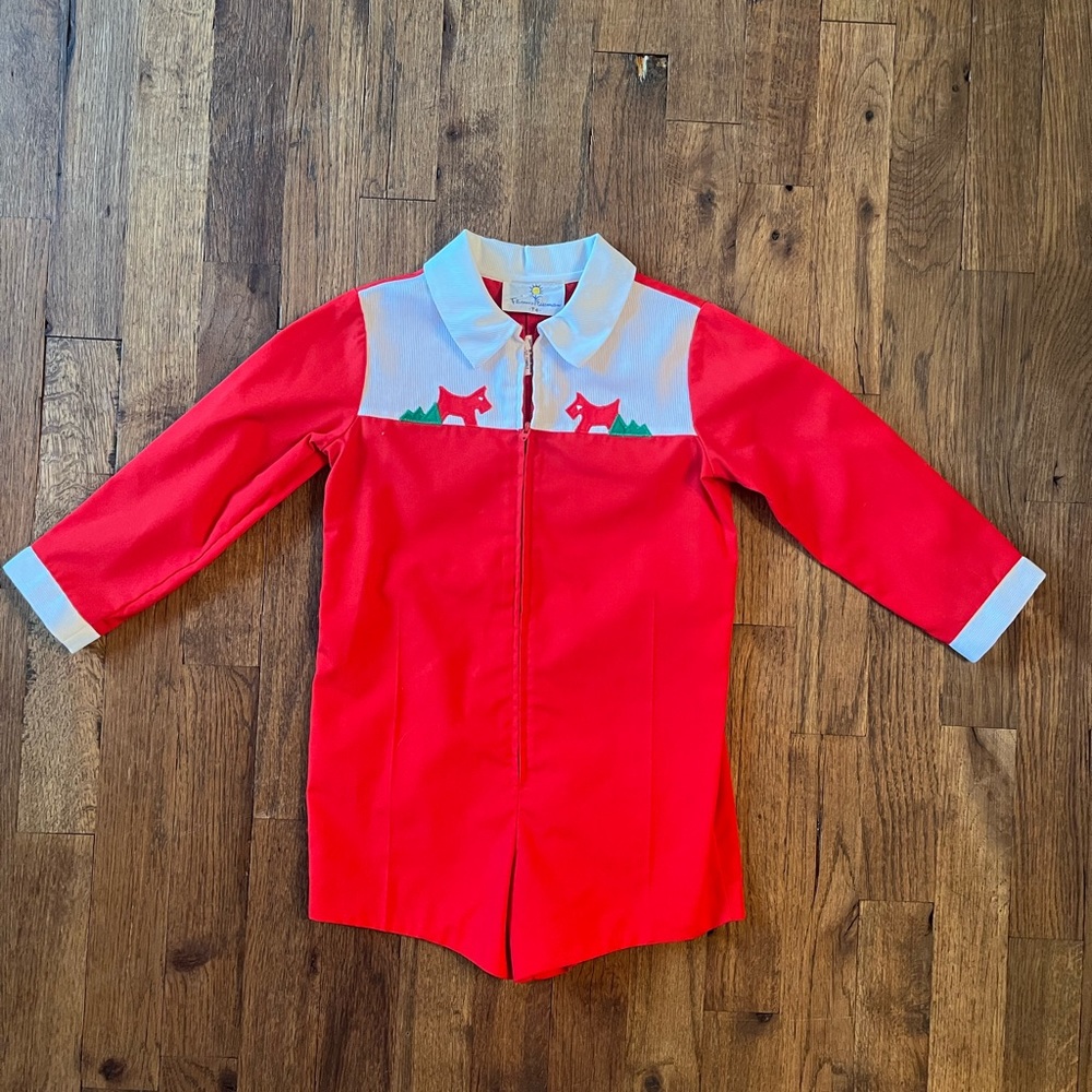 florence eiseman vintage romper scotty dog’s Christmas outfit